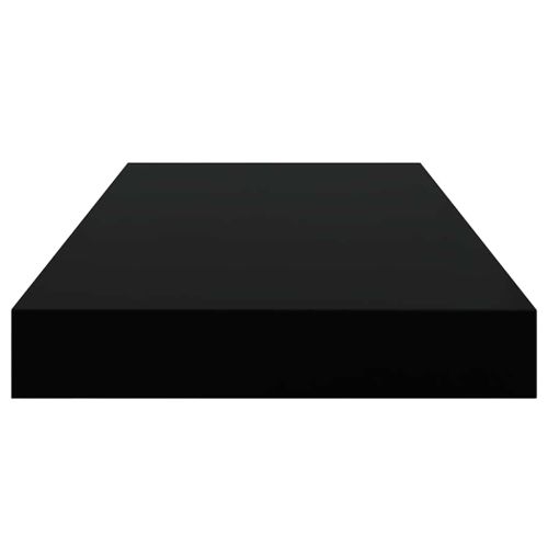Окачени стенни рафтове, 2 бр, черен гланц, 50x23x3,8 см, МДФ