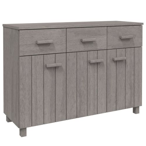 Сайдборд HAMAR, светлосив, 113x40x80 см, борово дърво масив