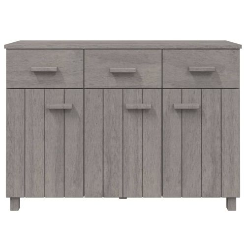 Сайдборд HAMAR, светлосив, 113x40x80 см, борово дърво масив