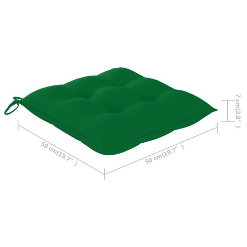 Градински трапезни столове, 4 бр, с възглавници, акация масив