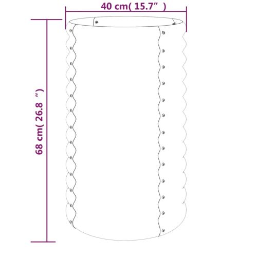 Градински плантер поцинкована стомана 40x40x68 см сив
