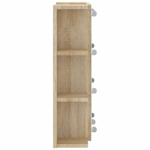 Огледален шкаф с LED, дъб сонома, 70x16,5x60 см