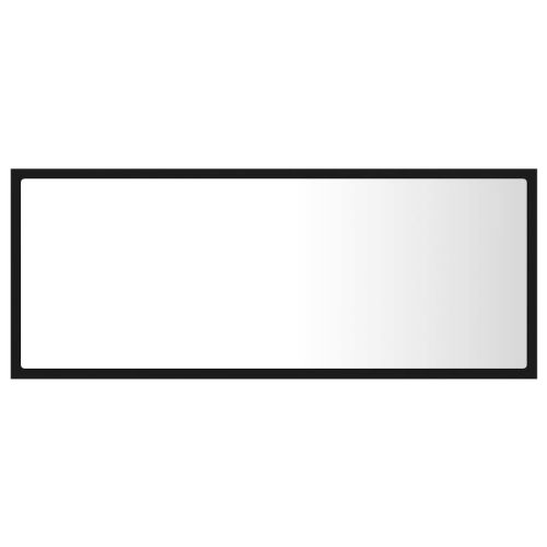 LED огледало за баня, черно, 100x8,5x37 см, акрил