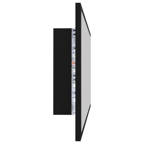 LED огледало за баня, черно, 100x8,5x37 см, акрил