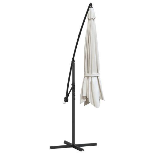 Конзолен градински чадър 3,5 м пясъчнобял