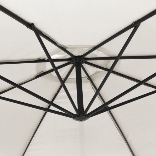 Конзолен градински чадър 3,5 м пясъчнобял