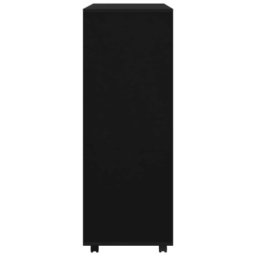 Гардероб, черен, 80x40x110 см, инженерно дърво