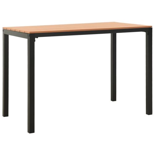 Градински трапезен комплект 3 части стомана и WPC кафяво/черно