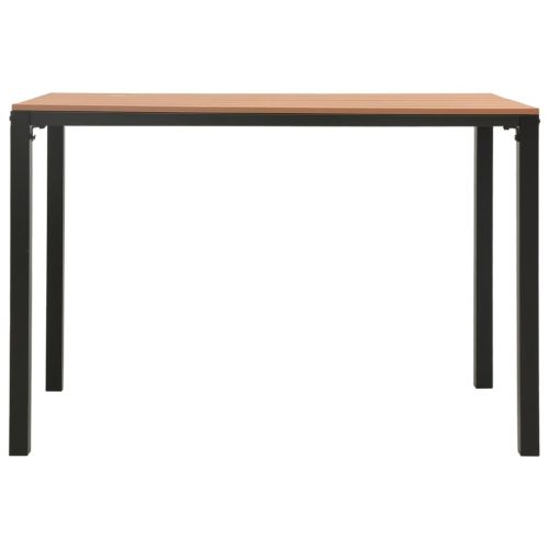 Градински трапезен комплект 3 части стомана и WPC кафяво/черно