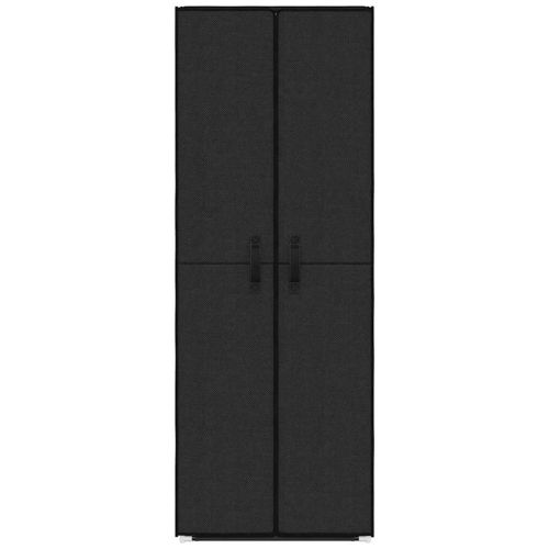 Шкаф за обувки, черен, 60x30x166 см, плат