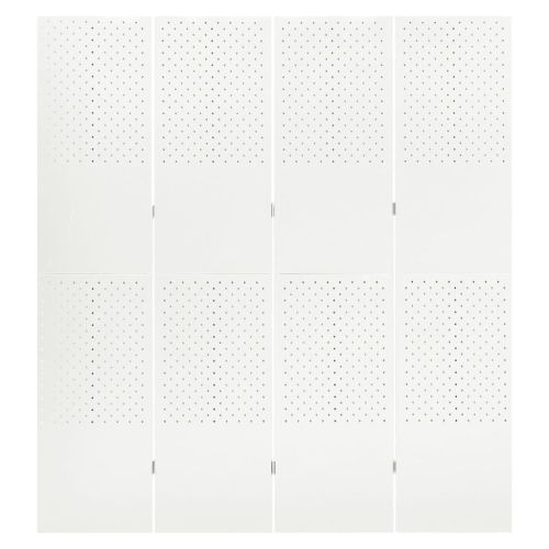 4-панелни паравани за стая, 2 бр, бели, 160x180 см, стомана