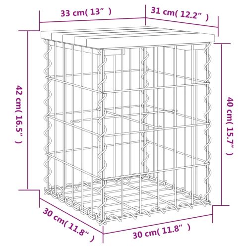 Градинска пейка дизайн габион 33x31x42 см дугласко дърво масив