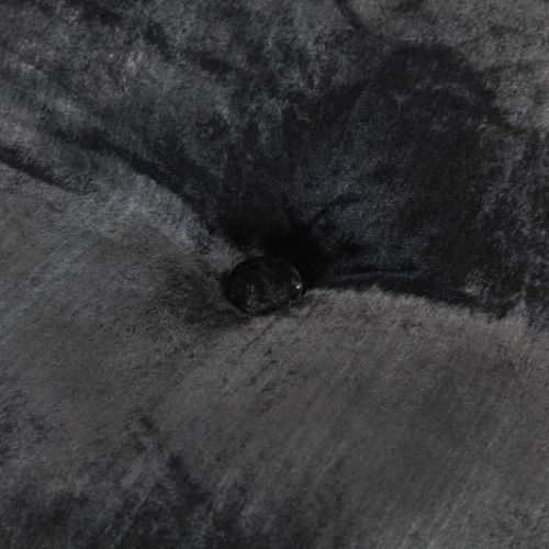 Кръгъл пуф, кадифе, 40x20 см, антрацит