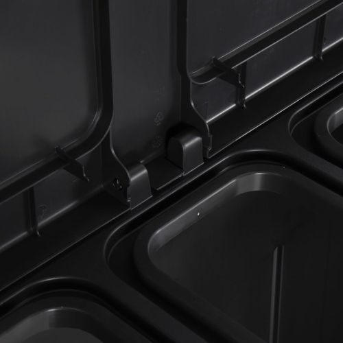 Кош за боклук с 2 врати, черен, 65x45x88 см, PP