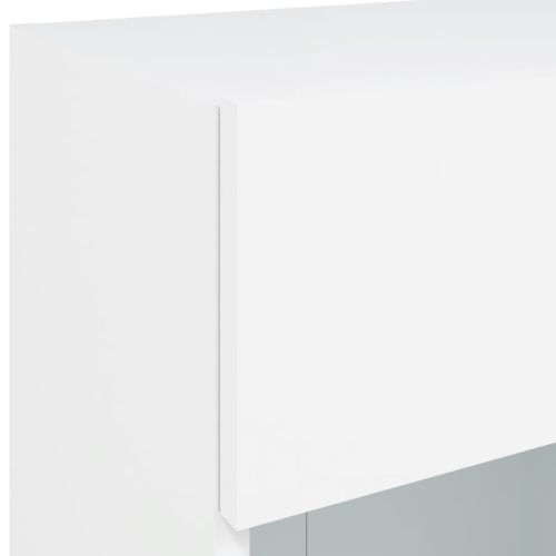 Стенен ТВ шкаф с LED осветление, бял, 40x30x60,5 см