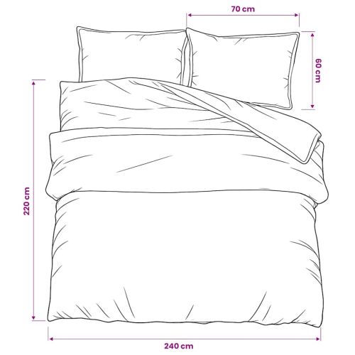 Комплект спално бельо, сив, 240x220 см, памук