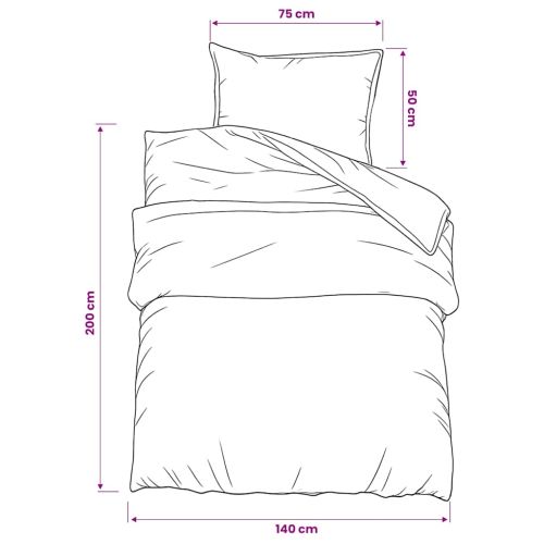 Комплект спално бельо, тъмносив, 140x200 см, памук