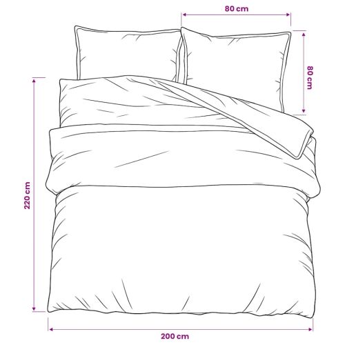Комплект спално бельо, сив, 200x220 см, памук