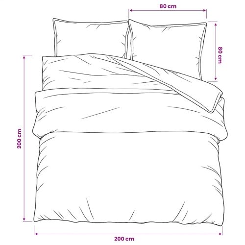 Комплект спално бельо, сив, 200x200 см, памук