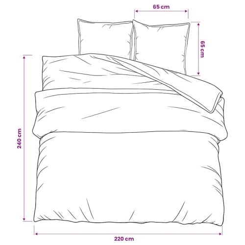 Комплект спално бельо, тъмносив, 220x240 см, памук