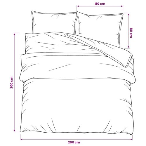 Комплект спално бельо, сив, 200x200 см, памук