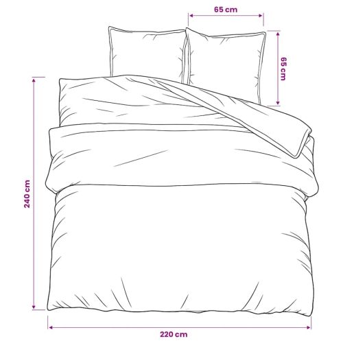 Комплект спално бельо, сив, 220x240 см, памук