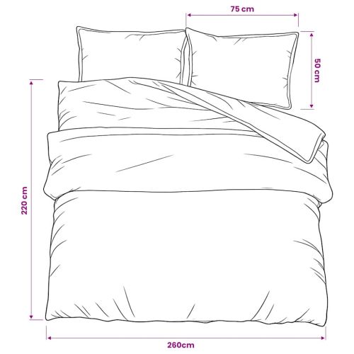 Комплект спално бельо, тъмносив, 260x220 см, памук