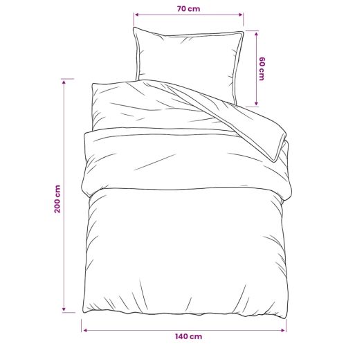 Комплект спално бельо, сив, 140x200 см, памук