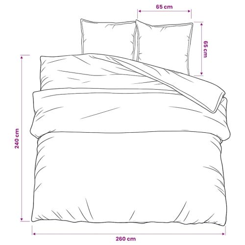 Комплект спално бельо, тъмносив, 260x240 см, памук
