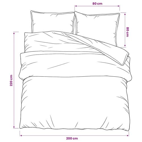 Комплект спално бельо, черно и бяло, 200x220 см, памук