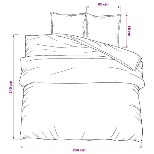 Комплект спално бельо, черно и бяло, 260x240 см, памук