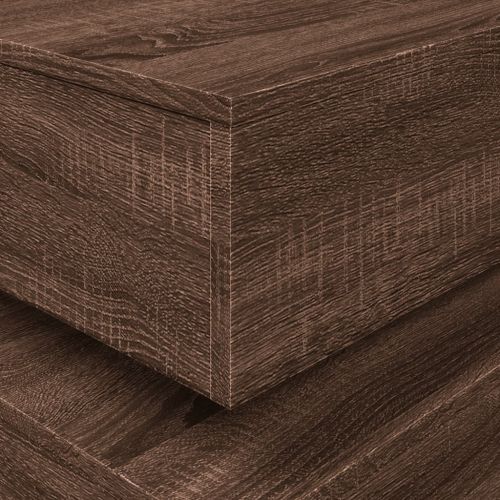Маса за кафе с LED осветление, кафяв дъб, 90x50x40 см
