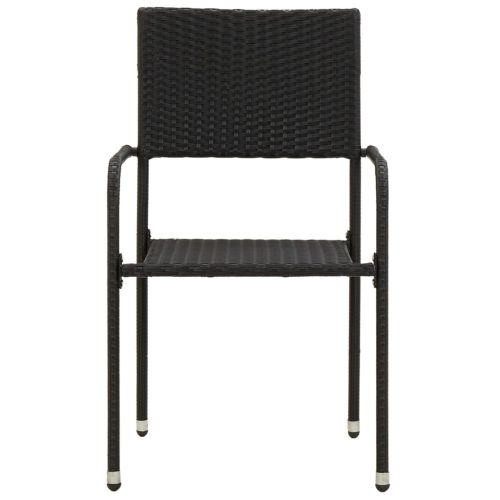 Градински комплект, 9 части, полиратан, черен