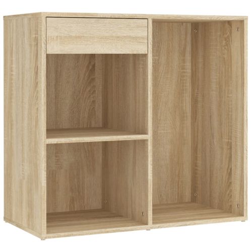 LED тоалетка с 2 шкафа, сонома дъб, инженерно дърво