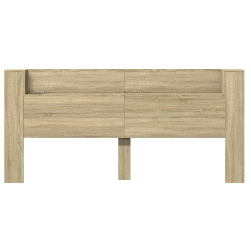 Табла шкаф с LED, сонома дъб, 220x16,5x103,5 см
