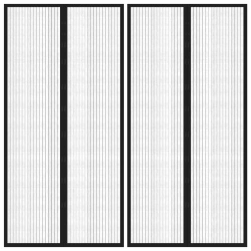 Магнитни завеси против насекоми за врата 2 бр черни 220x100 см