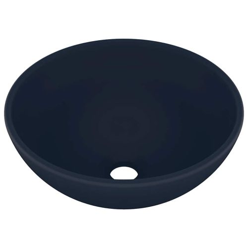 Мивка за баня лукс кръгла тъмносин мат 32,5x14 см керамика
