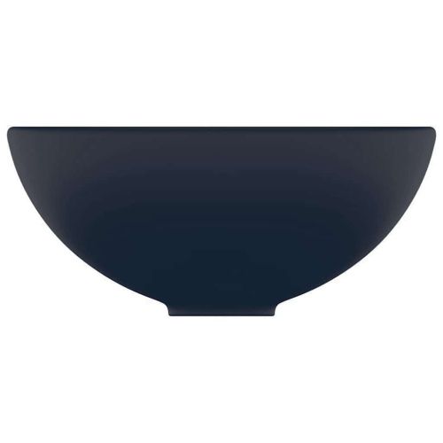 Мивка за баня лукс кръгла тъмносин мат 32,5x14 см керамика