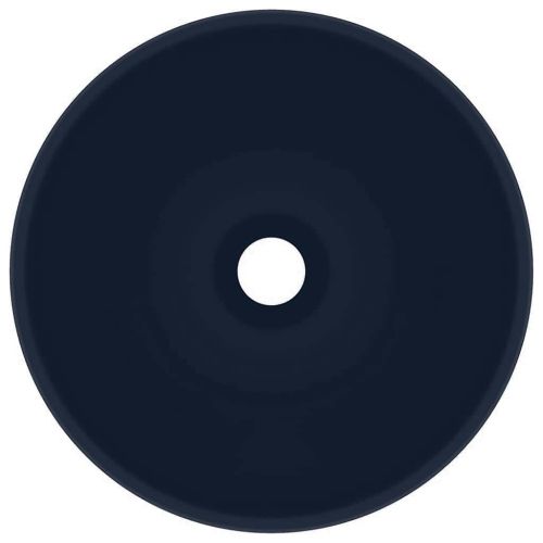 Мивка за баня лукс кръгла тъмносин мат 32,5x14 см керамика