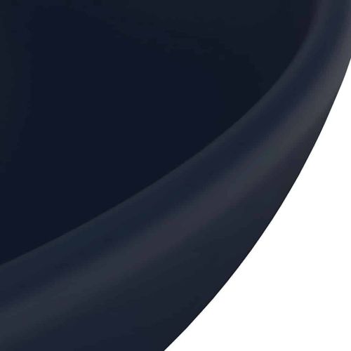 Мивка за баня лукс кръгла тъмносин мат 32,5x14 см керамика