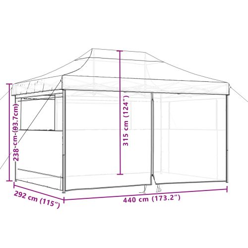 Сгъваема парти шатра pop-up с 4 странични стени теракота
