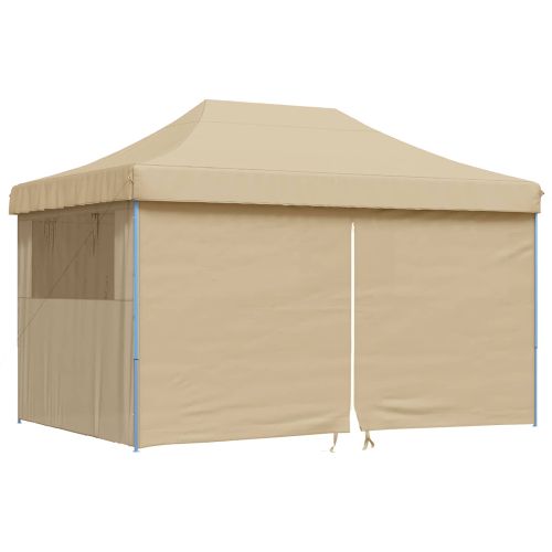 Сгъваема парти шатра pop-up с 4 странични стени бежова
