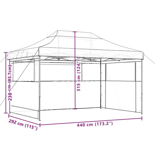 Сгъваема парти шатра pop-up с 3 странични стени зелена