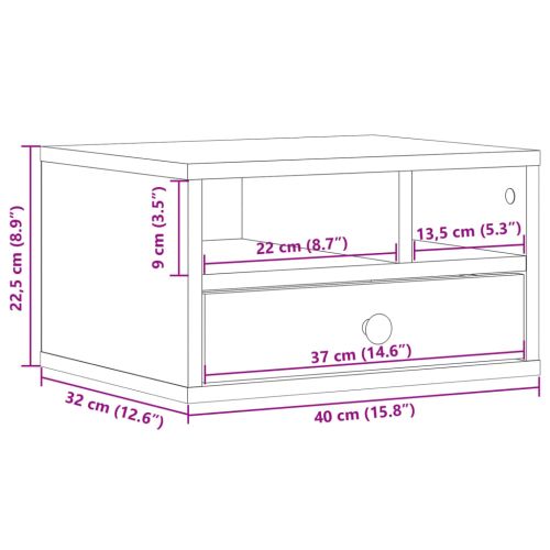 Стойка за принтер, кафяв дъб, 40x32x22,5 см, инженерно дърво