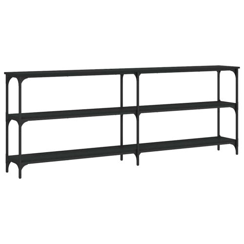 Конзолна маса, черна, 200x29x75 см, инженерно дърво