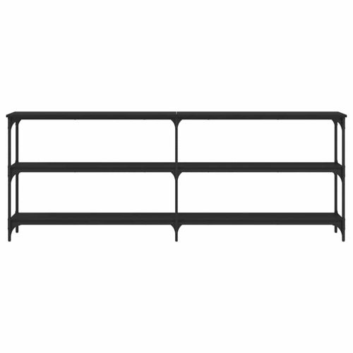 Конзолна маса, черна, 200x29x75 см, инженерно дърво