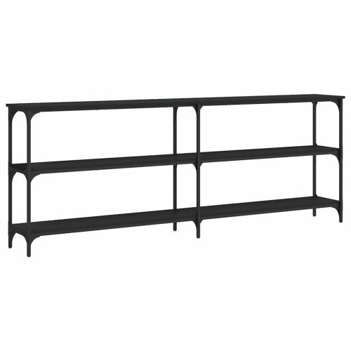 Конзолна маса, черна, 200x29x75 см, инженерно дърво