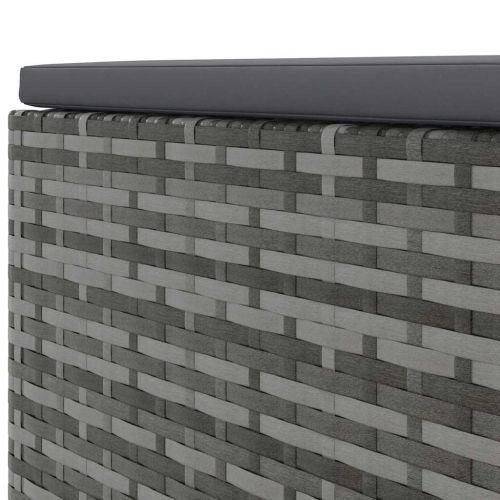 Градински лаундж комплект с възглавници 7 части полиратан сив