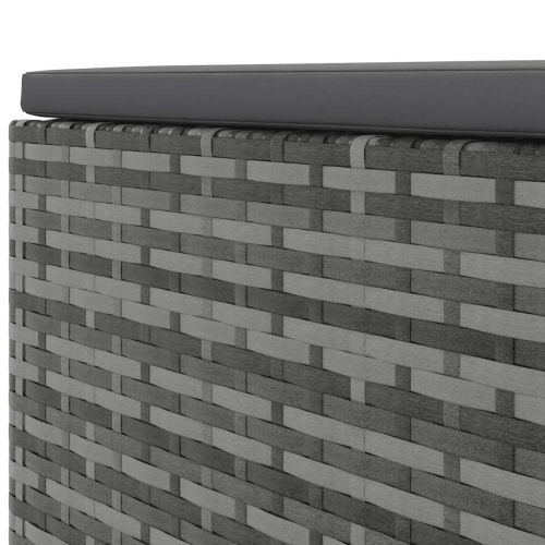 Градински лаундж комплект с възглавници 7 части полиратан сив