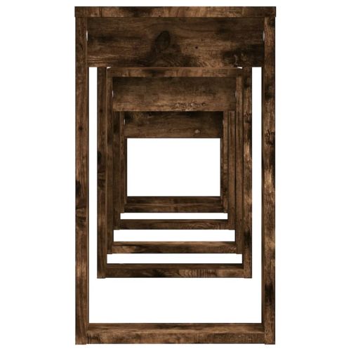 Стифиращи маси, 3 бр, опушен дъб, инженерно дърво